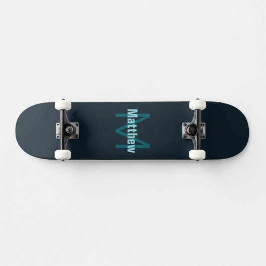 Einfache, benutzerdefinierbare Mit Monogramm Bezei Skateboard (Horizontal)