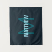 Einfache, benutzerdefinierbare Mit Monogramm Bezei Wandteppich (Vorderseite)