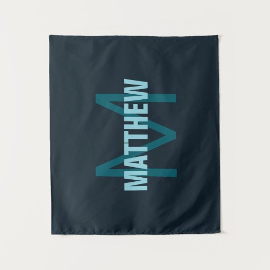 Einfache, benutzerdefinierbare Mit Monogramm Bezei Wandteppich (Vorderseite)