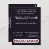 Einfache, benutzerdefinierbare Produktstartveranst Postkarte (Vorne/Hinten)