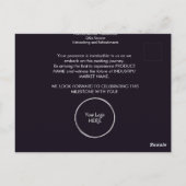 Einfache, benutzerdefinierbare Produktstartveranst Postkarte (Rückseite)