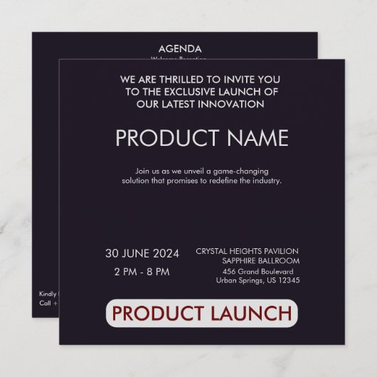 Einfache, benutzerdefinierbare Produktstartveranst Save The Date (Vorne/Hinten)