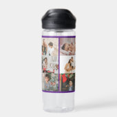 Einfache benutzerdefinierte 12-Fotokollagenfamilie Trinkflasche (Rückseite)
