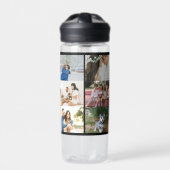 Einfache benutzerdefinierte 12-Fotokollagenfamilie Trinkflasche (Vorderseite)