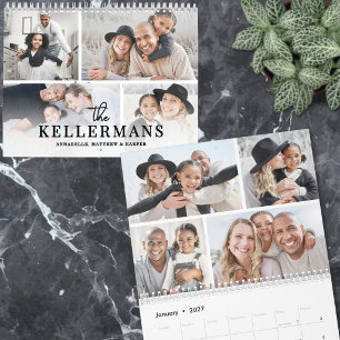 Einfache benutzerdefinierte 4-Foto-Collage 2027 Kalender
