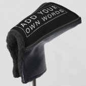 Einfache benutzerdefinierte Aufnahme Schwarzweiß-P Golf Headcover (3/4 Vorderseite)