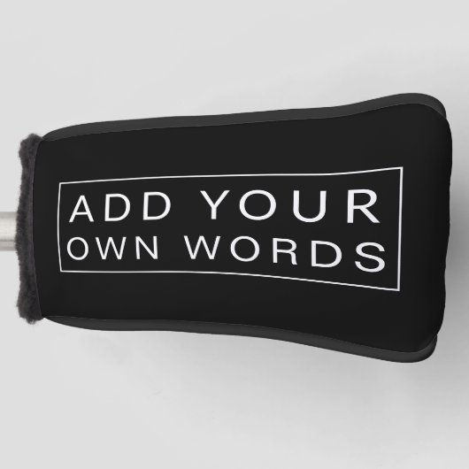 Einfache benutzerdefinierte Aufnahme Schwarzweiß-P Golf Headcover (Vorderseite)