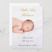 Einfache benutzerdefinierte Baby-Geburtsankündigun Ankündigung (Vorne/Hinten)