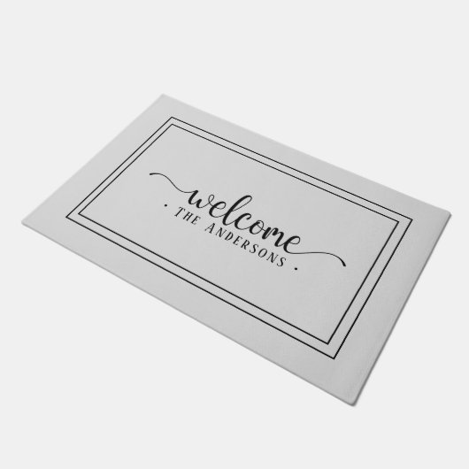 Einfache, benutzerdefinierte Begrüßung Fußmatte (Schrägansicht)