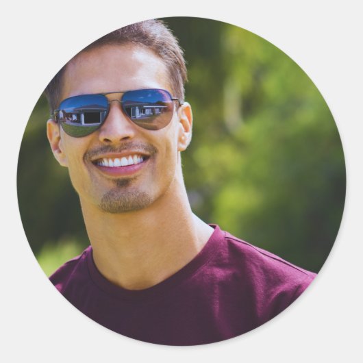 Einfache, benutzerdefinierte Bildaufkleber, benutz Runder Aufkleber (Vorderseite)