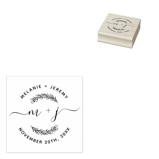 Einfache benutzerdefinierte Blätter Initial Script Gummistempel (Stempel)