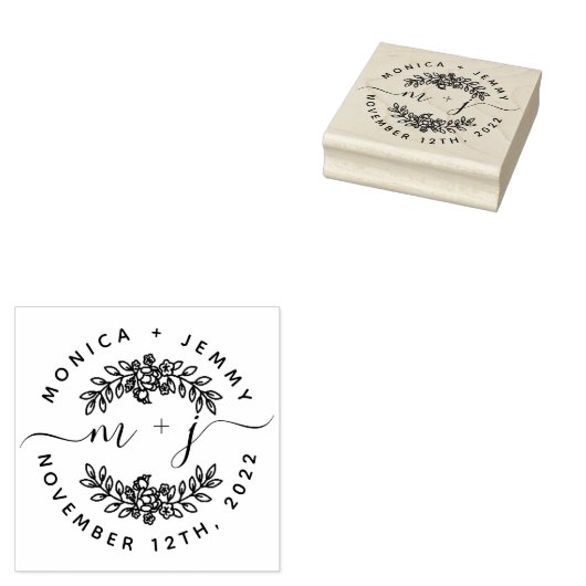 Einfache benutzerdefinierte Blätter Initial Script Gummistempel (Stempel)