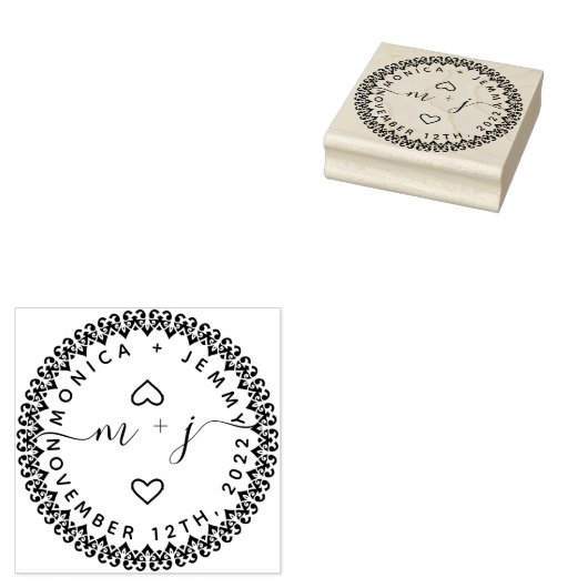 Einfache benutzerdefinierte Blätter Initial Script Gummistempel (Stempel)