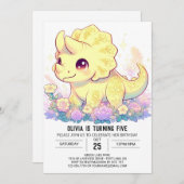 Einfache benutzerdefinierte Dinosaurier Digital Ge Einladung (Vorne/Hinten)