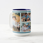 Einfache benutzerdefinierte Familie 4 Foto Collage Zweifarbige Tasse (Vorderseite Links)