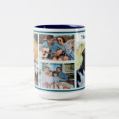 Einfache benutzerdefinierte Familie 4 Foto Collage Zweifarbige Tasse (Mittel)