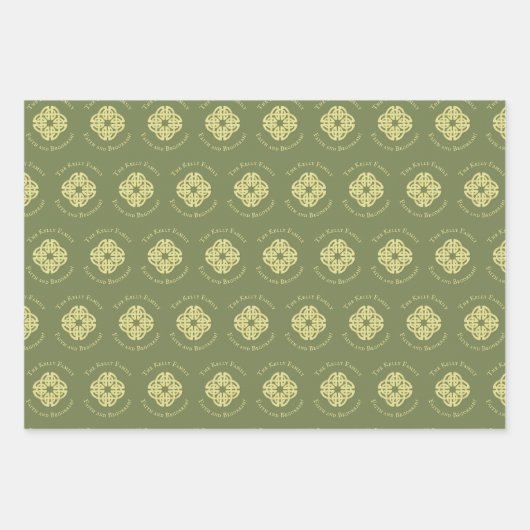Einfache benutzerdefinierte Familie keltisch Kreuz Geschenkpapier Set (Vorderseite)