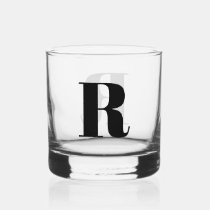 Einfache, benutzerdefinierte Farbe für Monogramm Whiskyglas