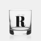 Einfache, benutzerdefinierte Farbe für Monogramm Whiskyglas (Rückseite)