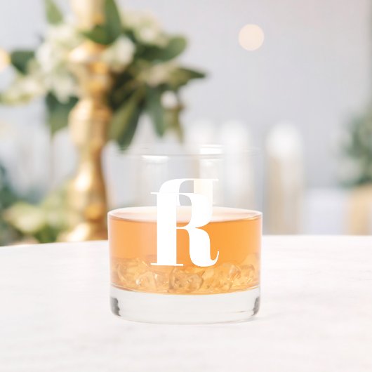 Einfache, benutzerdefinierte Farbe für Monogramm Whiskyglas (Insitu (Hochzeit))