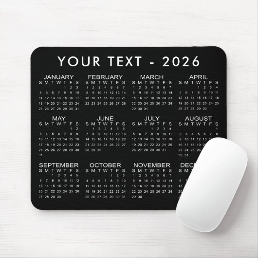 Einfache benutzerdefinierte Farben für 2026 Kalend Mousepad (Mit Mouse)