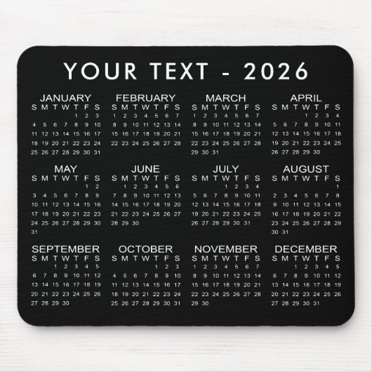 Einfache benutzerdefinierte Farben für 2026 Kalend Mousepad (Vorne)