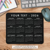 Einfache benutzerdefinierte Farben für 2026 Kalend Mousepad