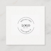 Einfache benutzerdefinierte Firmenlogo Name Titel  Quadratische Visitenkarte (Vorderseite)