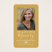 Einfache, benutzerdefinierte Foto-Gedenkkarten für (Vorderseite)