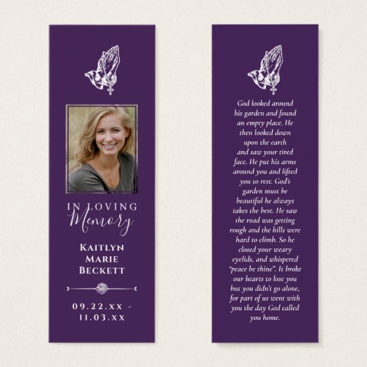 Einfache benutzerdefinierte Foto-Memorial-Lesezeic (Vorne & Hinten)