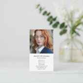 Einfache, benutzerdefinierte Foto-Vertikalkarte Visitenkarte (Stehend Vorderseite)