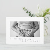 Einfache, benutzerdefinierte Foto Virtual Baby Dus Einladung (Stehend Vorderseite)