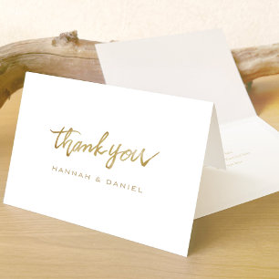 Einfache benutzerdefinierte Goldtypografie Dankeskarte