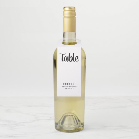 Einfache benutzerdefinierte Hochzeitsstift-Empfang Flaschenanhänger (Auf Flasche)