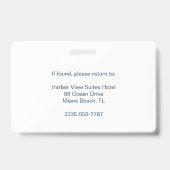 Einfache benutzerdefinierte Hotel-Concierge-Mitarb Ausweis (Rückseite)