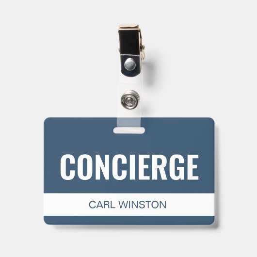 Einfache benutzerdefinierte Hotel-Concierge-Mitarb Ausweis (Vorderseite mit Clip)