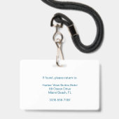 Einfache benutzerdefinierte Hotelrezeption Mitarbe Ausweis (Rückseite mit Lanyard)