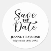 Einfache benutzerdefinierte Kalligrafie-Hochzeit s Runder Aufkleber (Vorderseite)