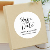 Einfache benutzerdefinierte Kalligrafie-Hochzeit s Runder Aufkleber