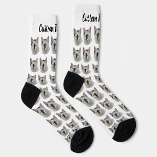 Einfache benutzerdefinierte Katze Haustier Foto pe Socken