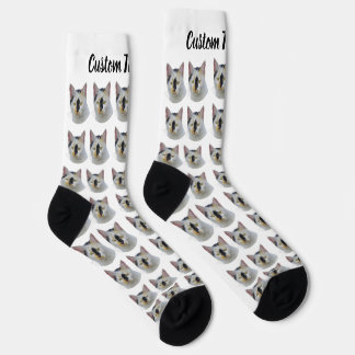 Einfache benutzerdefinierte Katze Haustier Foto pe Socken