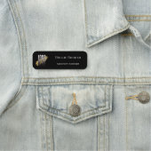 Einfache, benutzerdefinierte Logo-Schwarze Mitarbe Namensschild (Beispiel)