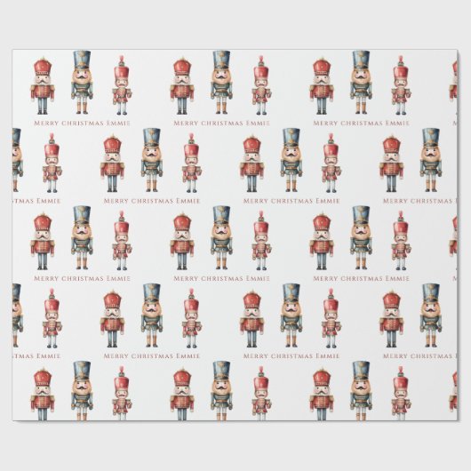 Einfache benutzerdefinierte Nutcracker Weihnachtsf Geschenkpapier (Flach)