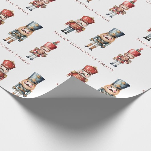 Einfache benutzerdefinierte Nutcracker Weihnachtsf Geschenkpapier (Ecke)