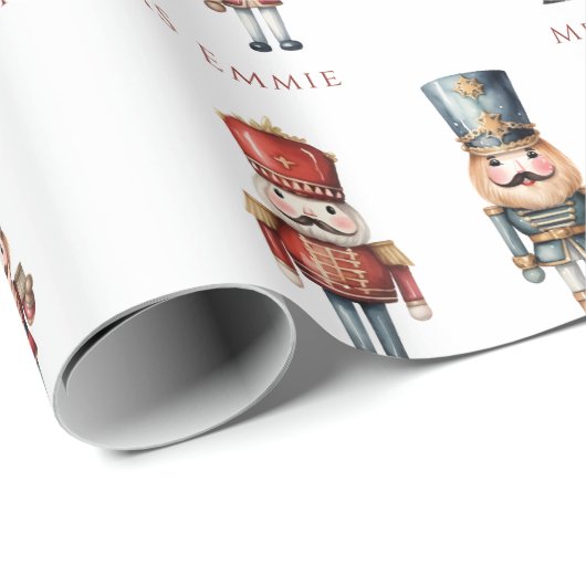 Einfache benutzerdefinierte Nutcracker Weihnachtsf Geschenkpapier (Rolleneckpunkt)