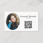 Einfache benutzerdefinierte Oval-Foto QR-Code-Visi Visitenkarte (Vorderseite)