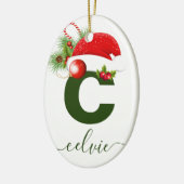 Einfache benutzerdefinierte Personalisierte Monogr Keramik Ornament (Links)