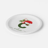 Einfache benutzerdefinierte Personalisierte Monogr Pappteller (Schrägansicht)