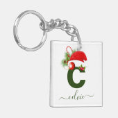 Einfache benutzerdefinierte Personalisierte Monogr Schlüsselanhänger (Vorderseite links)