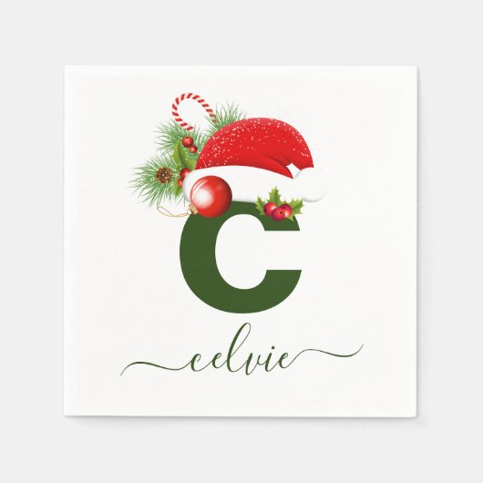 Einfache benutzerdefinierte Personalisierte Monogr Serviette (Vorderseite)